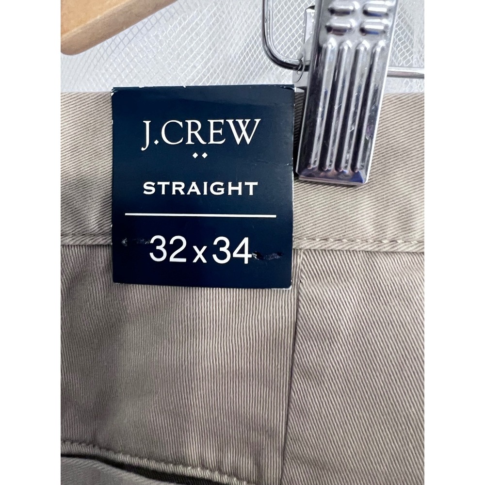 J.Crew Flex Straight Fit Chino Pants Mens 32x34 Khaki Tan Stretch Twill Trousers - Picture 5 of 5